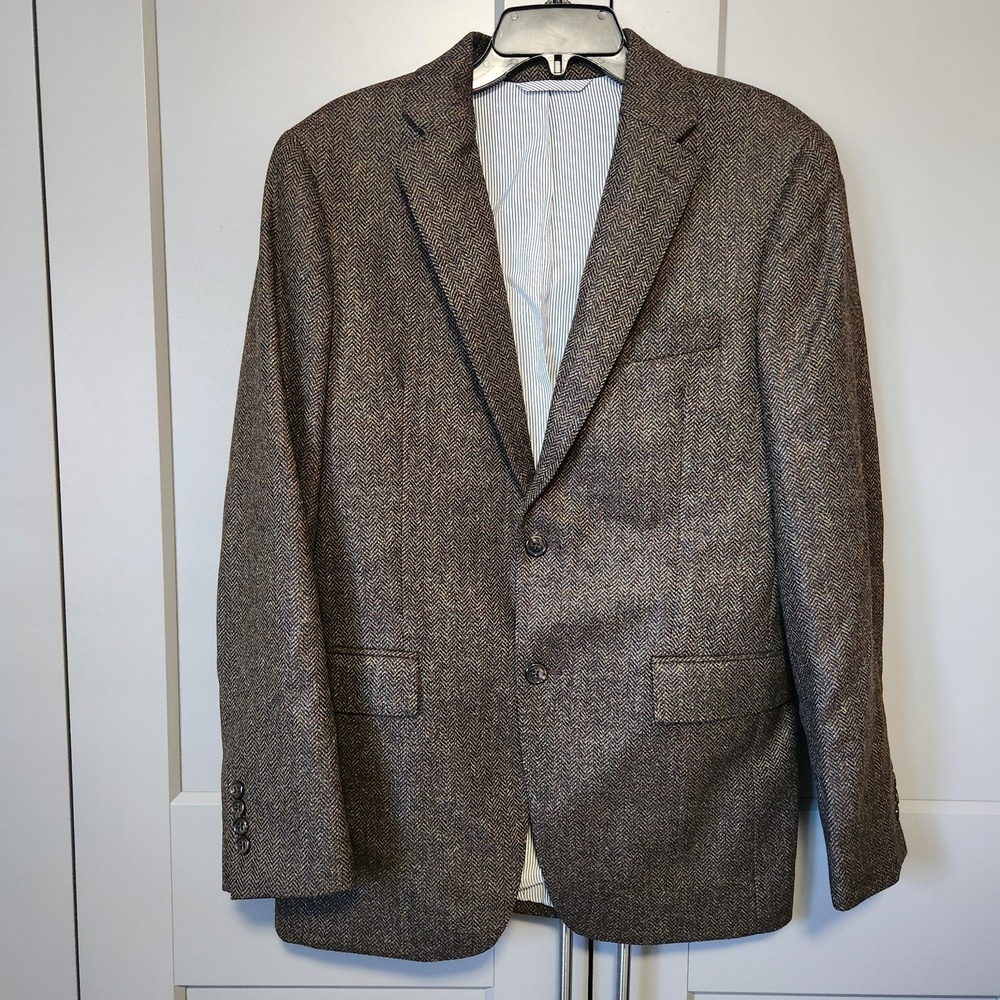 Todd Snyder Sutton Fit Brown Herringbone Wool Cashmere Blazer Jacket 40R Bag